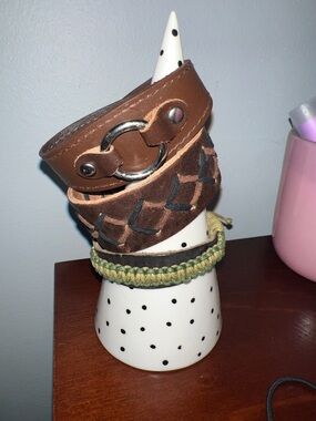 Brown Leather bracelet set